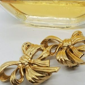 Vintage Givenchy Signed Rare Large Bow Earrings